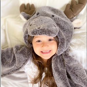 Mon Ami Designs Moose Hooded Blanket ULTRA SOFT & LUXURIOUS